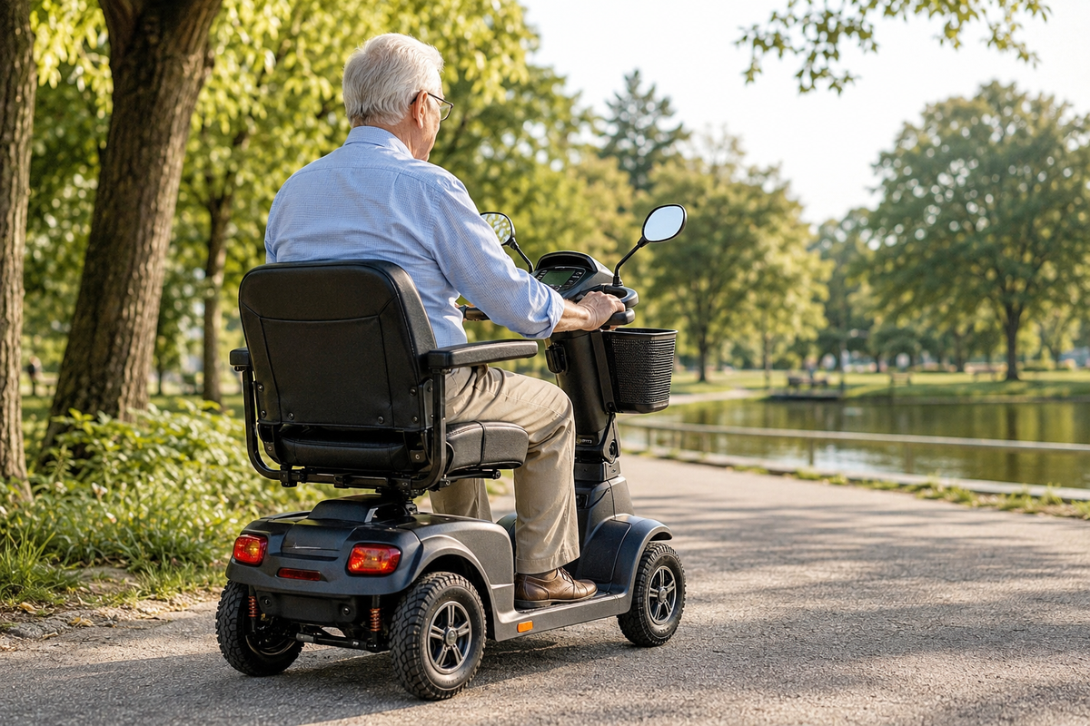 Scooter elettrico per la mobilità di anziani e persone con disabilità