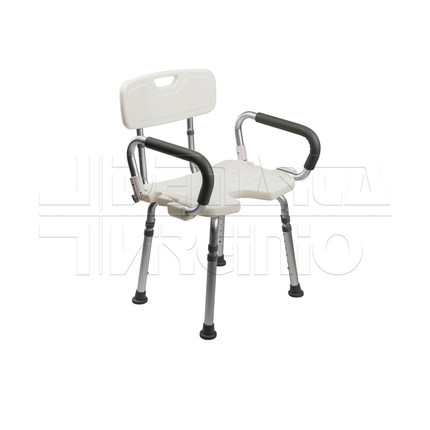 Sedile da Doccia con Schienale, Incavo e Braccioli