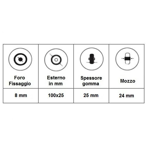 06033128 Ruota 4' senza LED trasparente