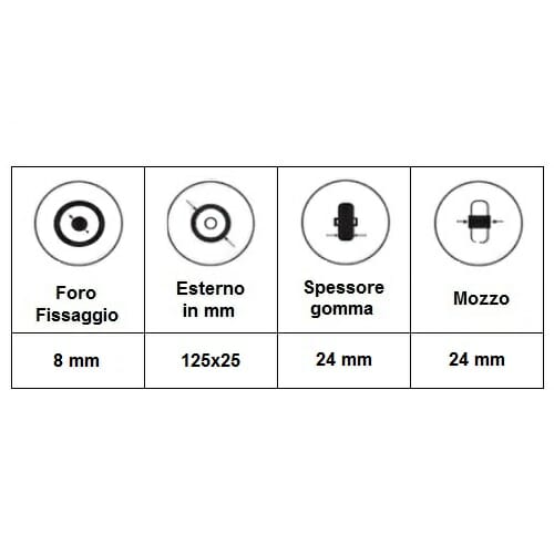 06033273 Ruota 5' senza LED trasparente ausilio per disabili