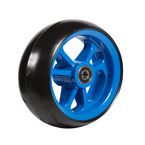 06033290 Ruota 6' gomma nera cerchio blu ausilio per disabili