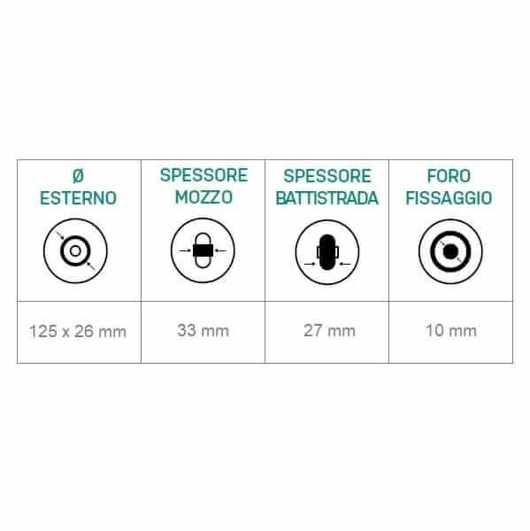 06155020 Ruota 5" in gomma nera ausilio per disabili