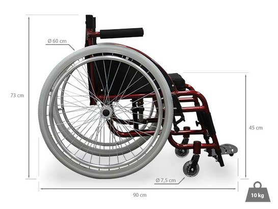 Carrozzina sportiva pieghevole