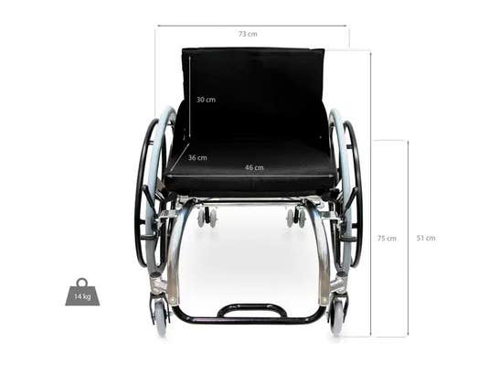 Carrozzina sportiva larghezza 46