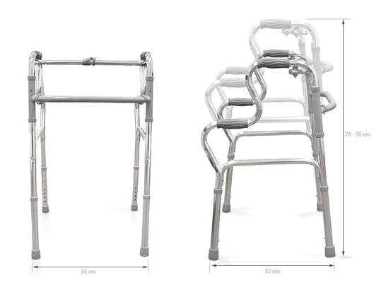 Deambulatore in alluminio con braccioli ergonomici