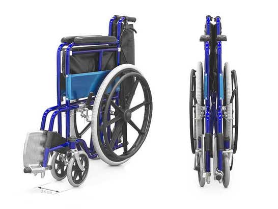 Carrozzina pieghevole in acciaio con freni ausilio per disabili