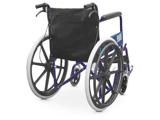Carrozzina pieghevole in acciaio con freni ausilio per disabili