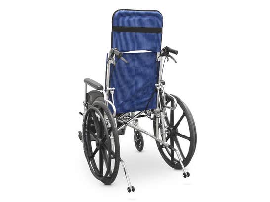 Sedia a rotelle in alluminio con poggiatesta e poggiapiedi pieghevole