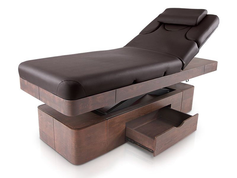 Lettino SPA cromoterapia LED e cassetto - Marrone