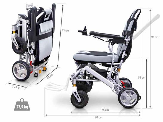 Carrozzina pieghevole elettrica PRO ULTRALIGHT