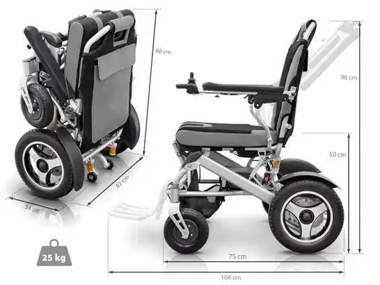 Sedia a rotelle elettrica pieghevole ELITE ULTRALIGHT con telaio rinforzato