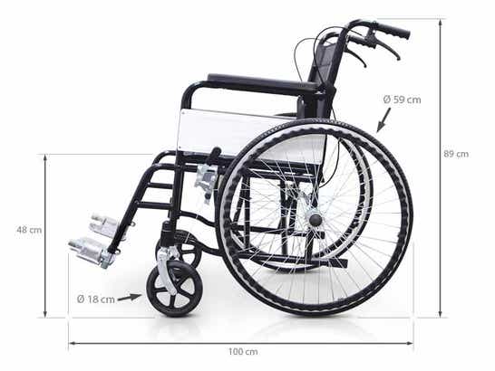 Sedia a rotelle pieghevole in acciaio BASIC