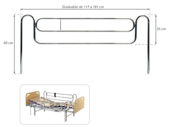 Coppia di sponde scorrevoli per letto