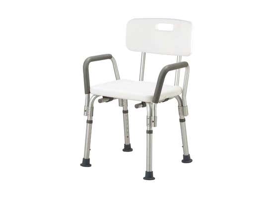Sedia da bagno regolabile con schienale e braccioli