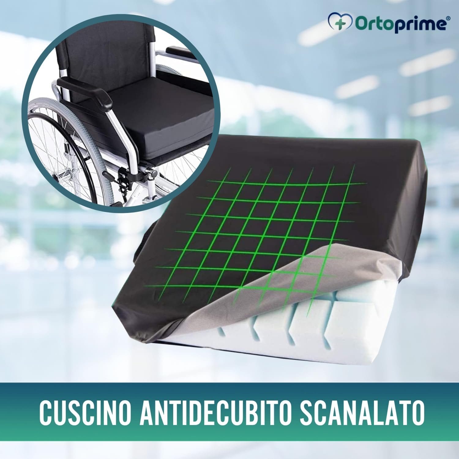 Cuscino Antidecubito per Sedia a Rotelle in Memory Foam - Cuscino Ortopedico per Sedia Da Ufficio Auto E Casa - Cuscino Antidecubito per Anziani E Disabili
