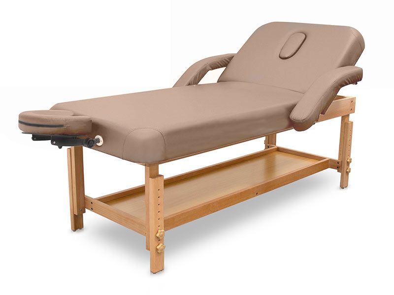 Lettino SPA regolabile in legno Quirumed – Marrone chiaro