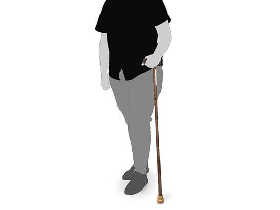 Bastone pieghevole in allumnio ausilio per disabili