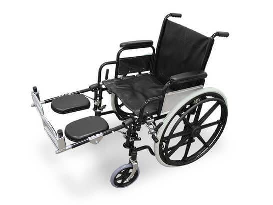 Carrozzina Wellcore con pedana elevabile in acciaio ausilio per disabili