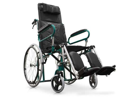 Carrozzina con poggiatesta e poggiapiedi di sollevamento ausilio per disabili