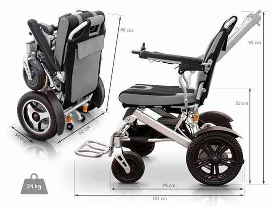 Carrozzina elettrica pieghevole EASY PLUS ULTRALIGHT ausilio per disabili