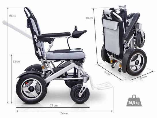 Carrozzina elettrica pieghevole EASY ULTRALIGHT ausilio per disabili