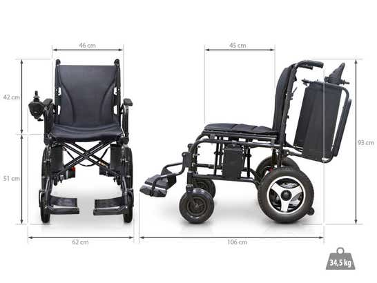 Carrozzina elettrica pieghevole EASY con telaio in acciaio ausilio per disabili