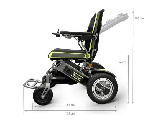 Carrozzina elettrica pieghevole con telaio extra rinforzato ausilio per disabili