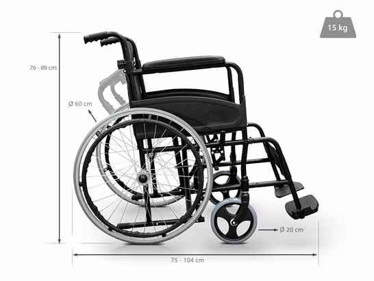 Carrozzina in acciaio EASY COMPACT ausilio per disabili