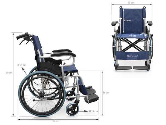 Carrozzina leggera pieghevole in alluminio ausilio per disabili