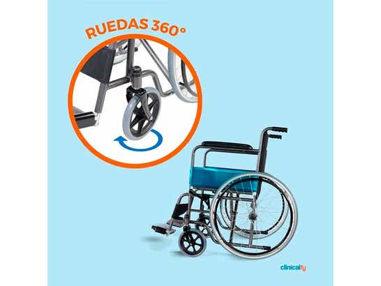 Carrozzina pieghevole Júcar con ruote grandi, ortopedica, leggera (Clinicalfy) ausilio per disabili