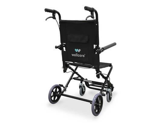 Carrozzina pieghevole Wellcore da trasporto in alluminio ausilio per disabili