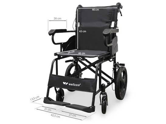 Carrozzina pieghevole da trasferimento Wellcore ausilio per disabili