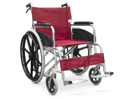 Carrozzina pieghevole in alluminio con freni ausilio per disabili