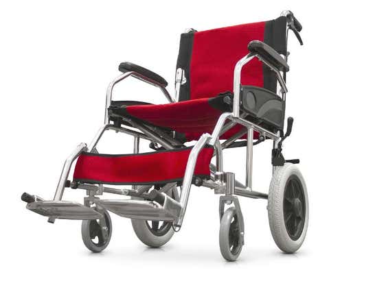 Carrozzina pieghevole in alluminio per trasferimento ausilio per disabili