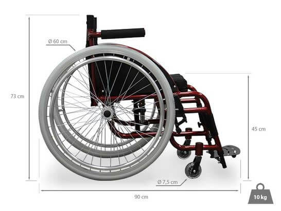 Carrozzina sportiva pieghevole ausilio per disabili