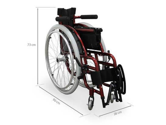 Carrozzina sportiva pieghevole ausilio per disabili