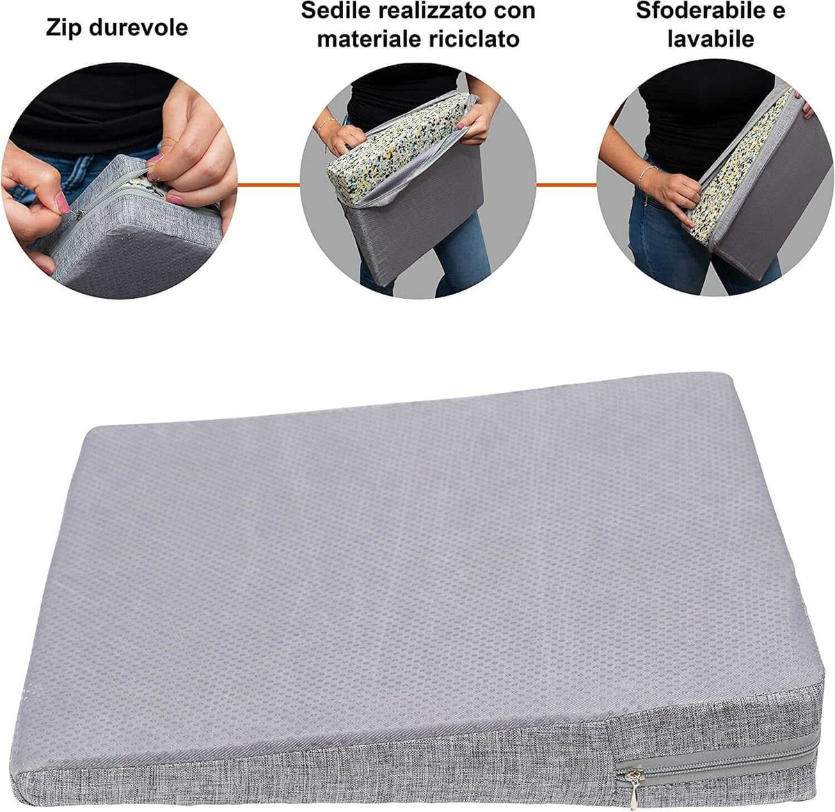 Comodo Cuscino a Cuneo - Cuscino Sedia Ufficio Con Rivestimento Antiscivolo E Borsa per Il Trasporto - Cuscino Sedia Da Ufficio, Cuscino Sedile Auto, Cuscino per Sedia Da Ufficio ausilio per disabili