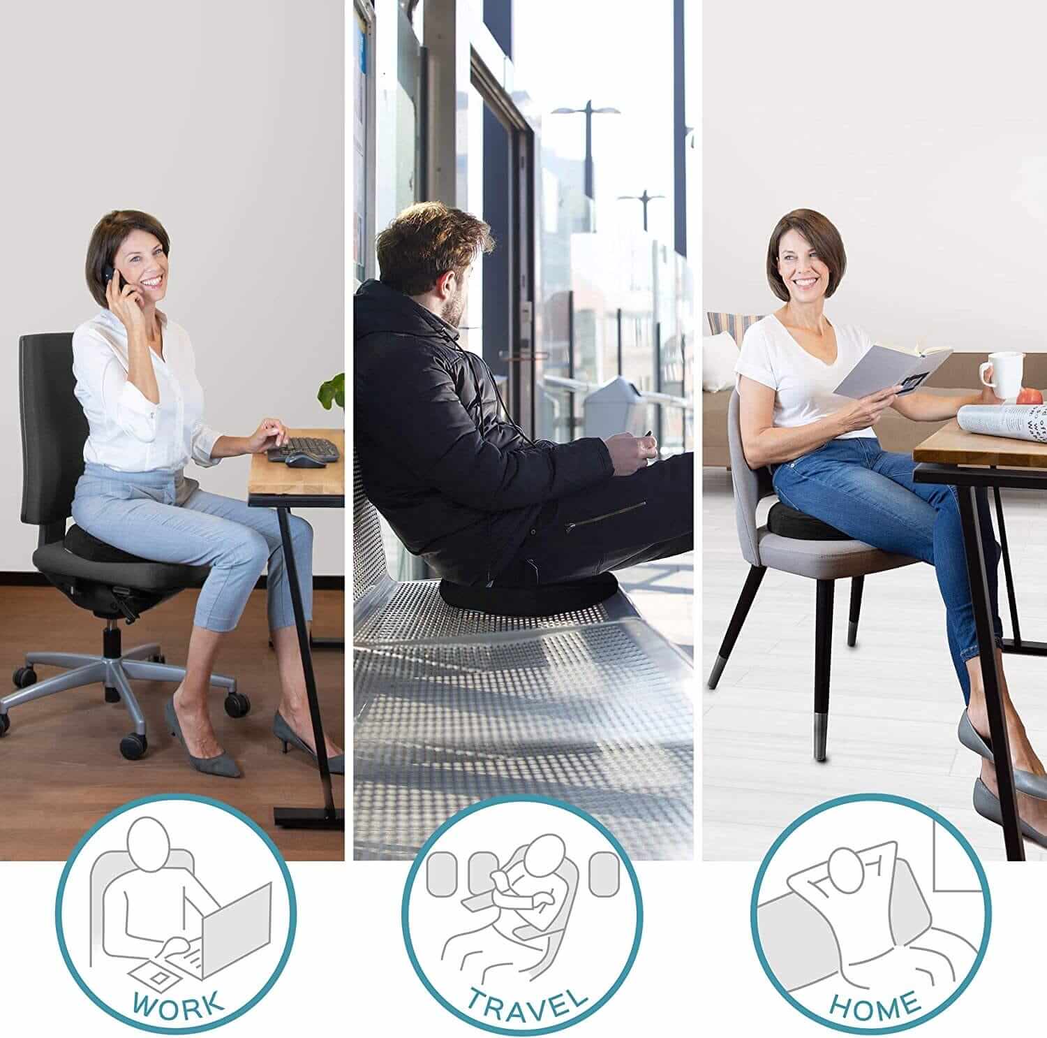 Cuscino Antidecubito - Ciambella Ortopedica in Memory Foam E Gel - Sedile Ergonomico per Schiena E Coccige - per Gaming, Auto E Ufficio ausilio per disabili