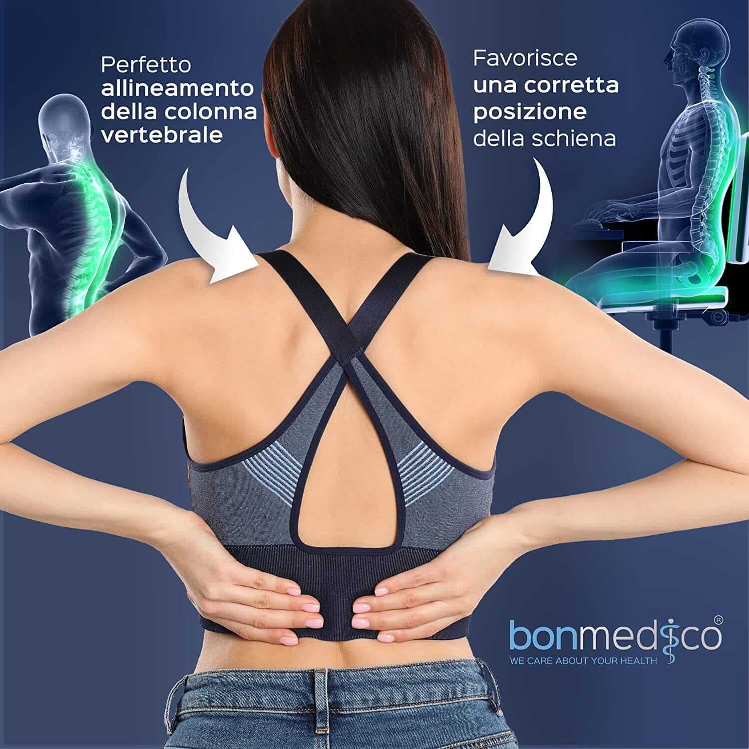 Cuscino Antidecubito - Cuscino Ortopedico Posturale per Casa, Ufficio E Auto - Rialzo per Sedia Ergonomico in Memory Foam - Supporto Lombar ausilio per disabili