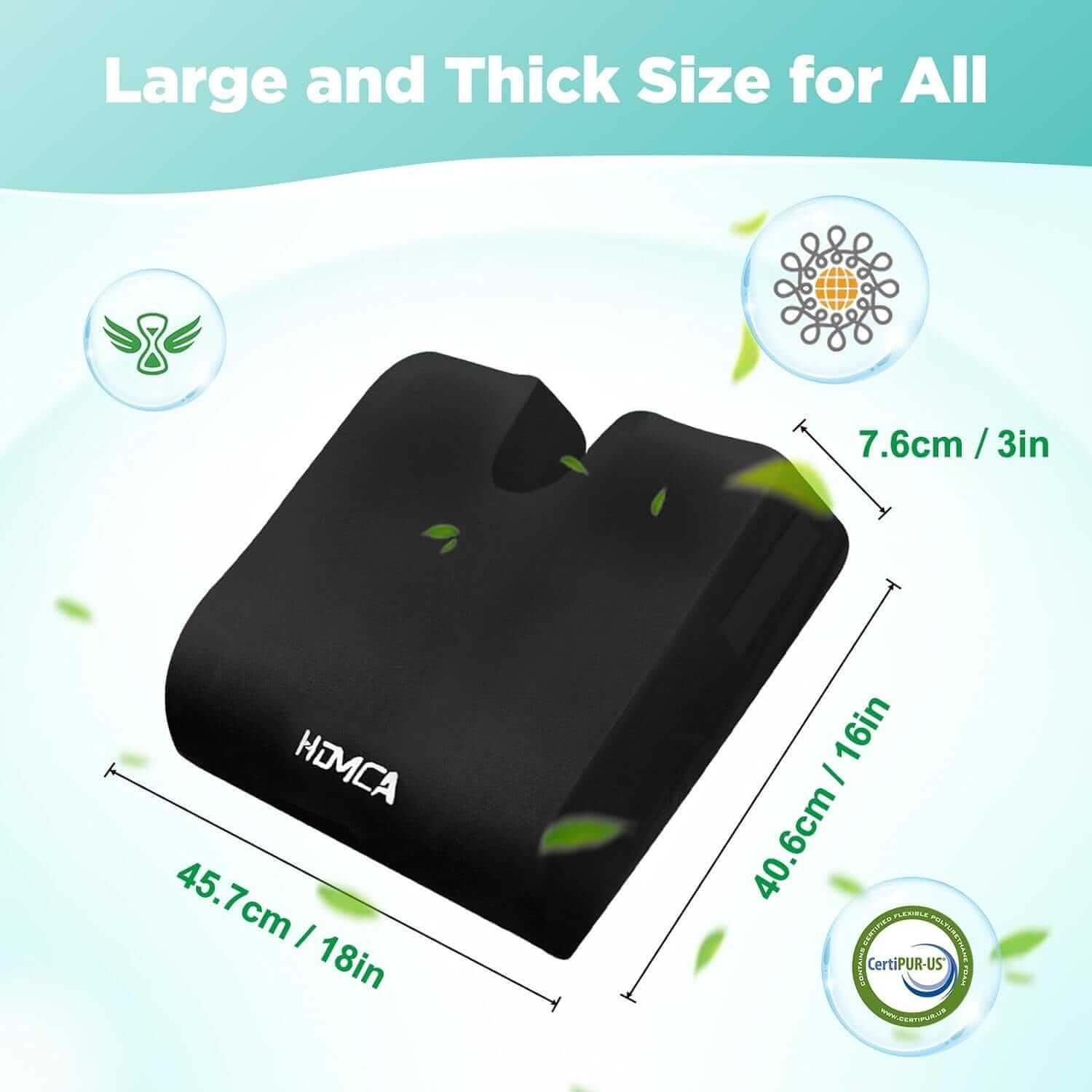 Cuscino Antidecubito per Sedia a Rotelle, Cuscino Ortopedico per Coccige in Memory Foam, Cuscino Sedia Ergonomico per Ufficio, Auto, Sedie E Divano, Con Cinghia Di Fissaggio, 40X45X7,5Cm ausilio per disabili