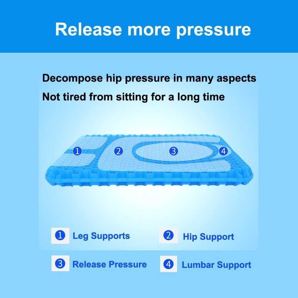 Cuscino Multifunzionale in Gel, Fresco E Traspirante, Cuscino Elastico per Il Sostegno Del Sedile, per Alleviare L'Affaticamento Dell'Anca ausilio per disabili