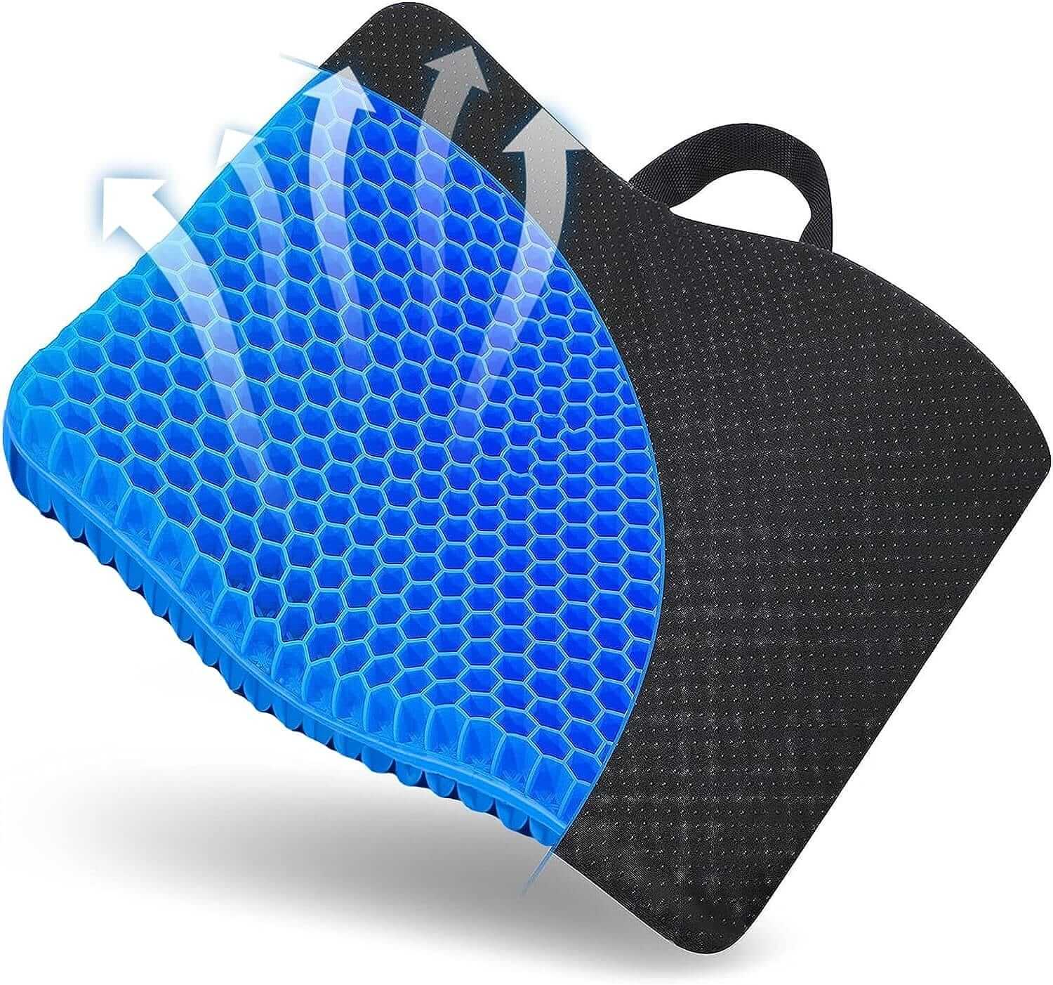 Cuscino Sedia in Gel, Cuscino in Gel, Cuscino per Sedia Ufficio per Ridurre La Pressione Su Fianchi, Cuscino per Coccige, Cuscini per Sedie Traspiranti per Auto/Ufficio/Casa/Sedia a Rotelle ausilio per disabili
