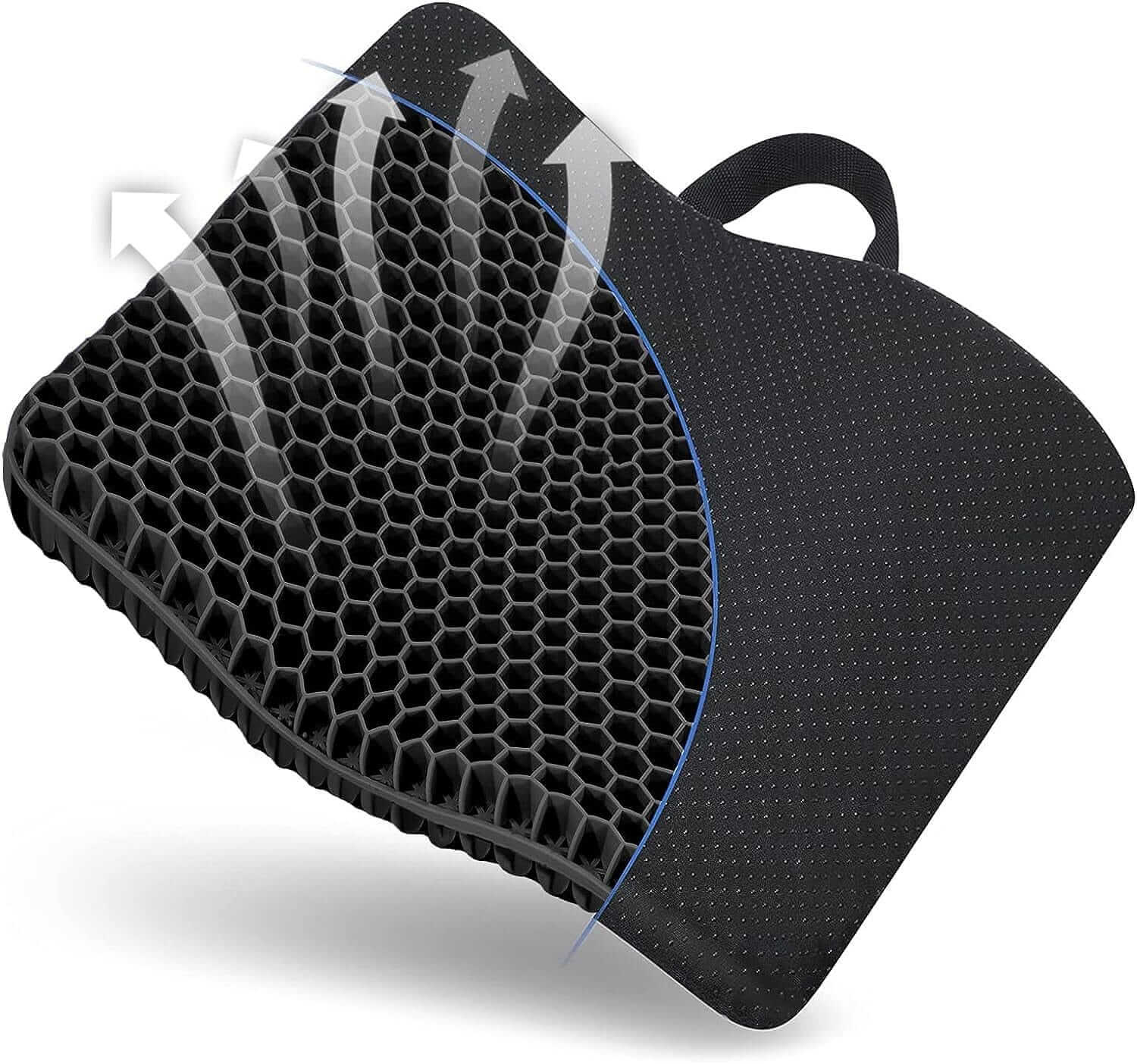 Cuscino Sedia in Gel, Cuscino in Gel, Cuscino per Sedia Ufficio per Ridurre La Pressione Su Fianchi, Cuscino per Coccige, Cuscini per Sedie Traspiranti per Auto/Ufficio/Casa/Sedia a Rotelle ausilio per disabili