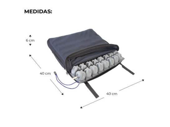 Cuscino antidecubito de aire Q-AIR 40x40x6 cm con funda y bomba ausilio per disabili