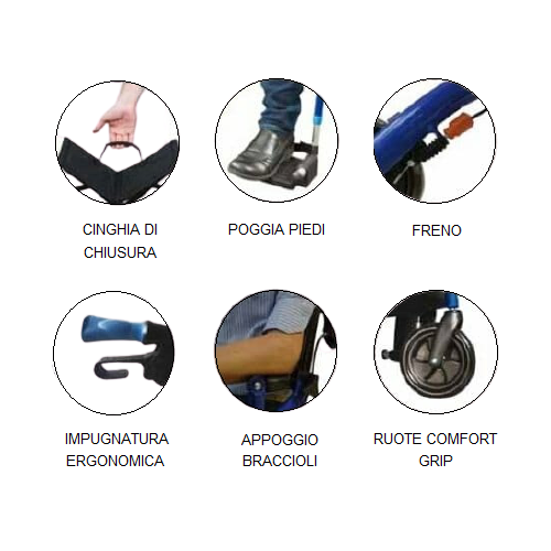 Deambulatore carrozzina Fusion 2 in 1 Allmobility ausilio per disabili