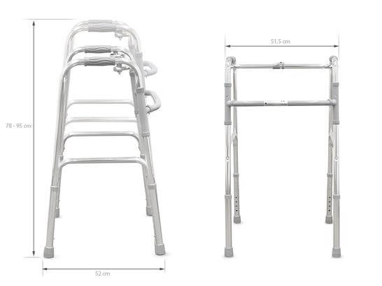 Deambulatore in alluminio leggero e pieghevole senza ruote ausilio per disabili