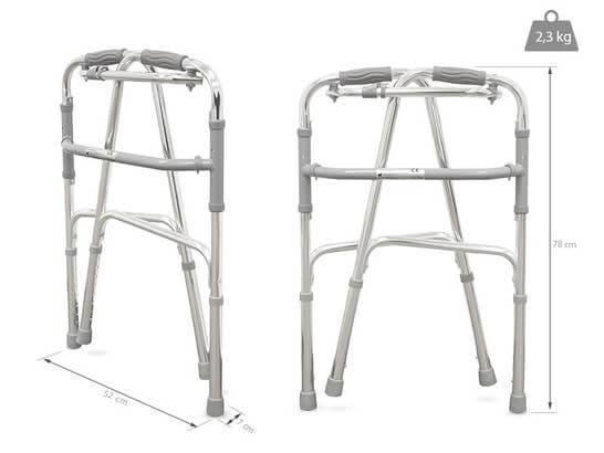 Deambulatore in alluminio leggero e pieghevole senza ruote ausilio per disabili