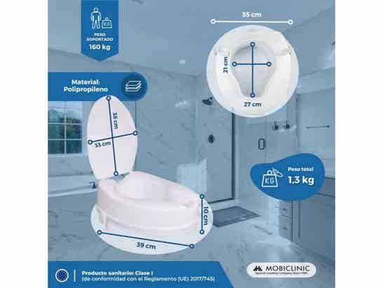 Elevatore WC regolabile Titan 10 cm con coperchio per adulti ausilio per disabili