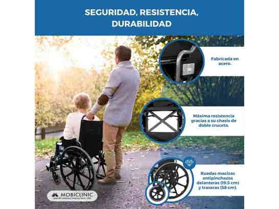 Sedia a rotelle in acciaio Giralda, 100 kg di capacità, ergonomica