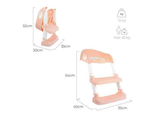 Sedile rialzato per wc infantile Mod Lala con scaletta antiscivolo
